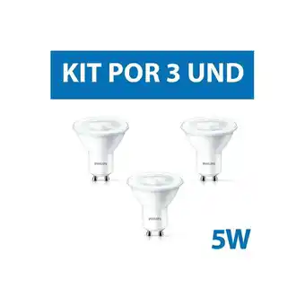 Falabella Packx3 bombilla led tipo dicroico 5w gu10 luz fría oferta