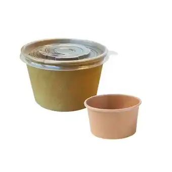 Falabella BOWL EN KRAFT DE 500ML CON TAPA POR 100 UNIDADES oferta