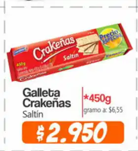 Autoservicio El Jardín Galleta Crakeñas Saltin 450g oferta