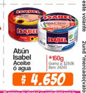 Atun Isabel Aceite o Agua