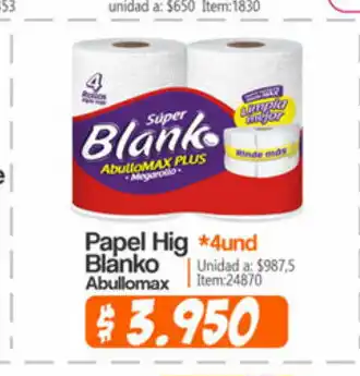 Autoservicio El Jardín Papel Hig Blanko Abullomax oferta