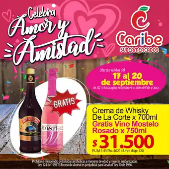 Caribe Supermercados Crema de Whisky De La Corte x 700ml oferta