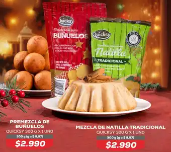 Tiendas D1 PREMEZCLA DE BUÑUELOS QUICKSY 300 G X 1 UND 300 g oferta