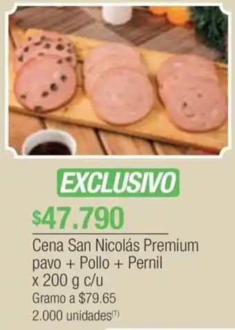 Jumbo Cena San Nicolás Premium pavo + Pollo + Pernil x 200 g c/u oferta