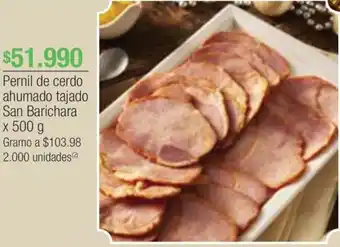 Jumbo Pernil de cerdo ahumado tajado San Barichara x 500g oferta