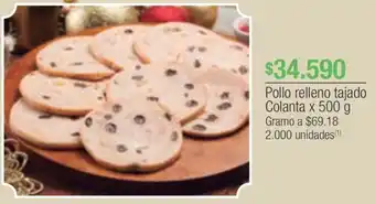 Jumbo Pollo relleno tajado Colanta x 500g oferta
