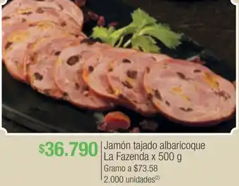 Jumbo Jamón tajado albaricoque La Fazenda x 500g oferta