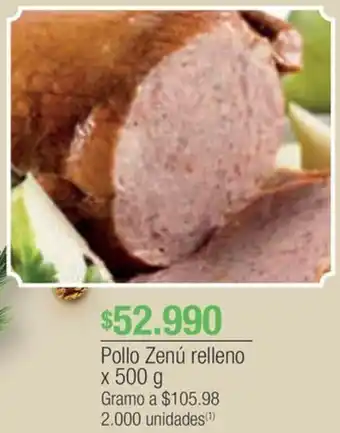 Jumbo Pollo Zenú relleno x 500g oferta