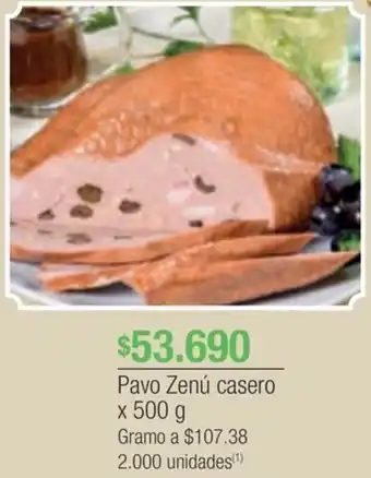 Jumbo Pavo Zenú casero x 500g oferta
