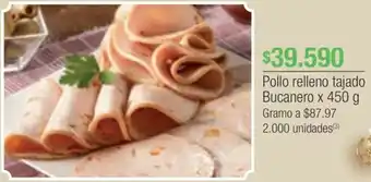 Jumbo Pollo relleno tajado. Bucanero x 450g oferta