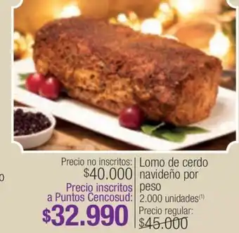 Jumbo Lomo de cerdo navideño por peso 2.000 unidades oferta