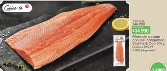 Jumbo Filete de salmón con piel congelado Cuisine & Co x 500g oferta