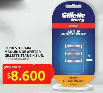Ara REPUESTO PARA MÁQUINA DE AFEITAR GILLETTE STAR 3 X 3 UN. oferta