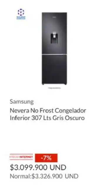 Homecenter Samsung Nevera No Frost Congelador Inferior 307 Lts oferta