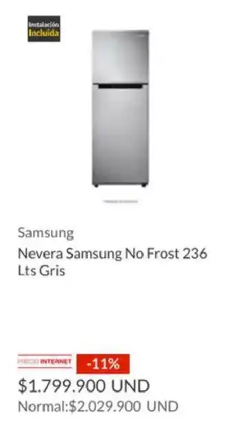 Homecenter Samsung Nevera No Frost 236 Lts oferta