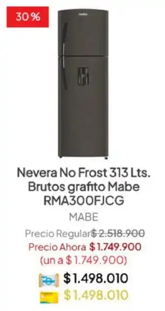 Easy MABE Nevera No Frost 313 Lts. oferta