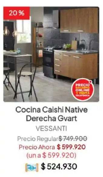 Easy VESSANTI Cocina Caishi Native Derecha Gvart oferta