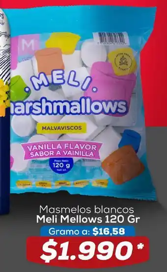 Tiendas D1 Masmelos Blancos Meli Mellows 120 Gr oferta