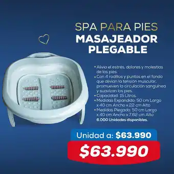 Tiendas D1 Spa para Pies Masajeador Plegable oferta