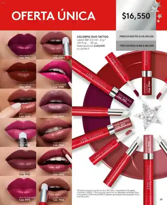 Ésika COLORFIX DUO TATTOO Labial 36H 2.6 ml-2g/ 09 fl.oz.- .05 oz. oferta