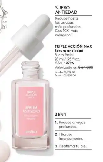 Ésika TRIPLE ACCIÓN MAX Sérum antiedad 28 ml oferta
