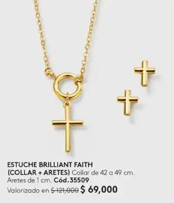 Ésika ESTUCHE BRILLIANT FAITH (COLLAR + ARETES) Collar de 42 a 49 cm. Aretes de 1 cm. oferta