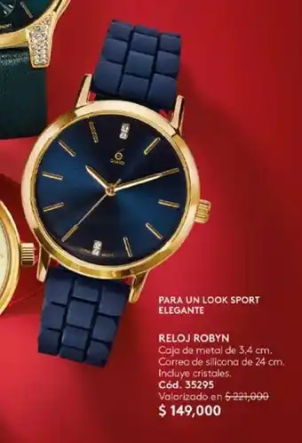 Ésika RELOJ ROBYN Caja de metal de 3.4 cm. Correa de silicona de 24 cm. oferta