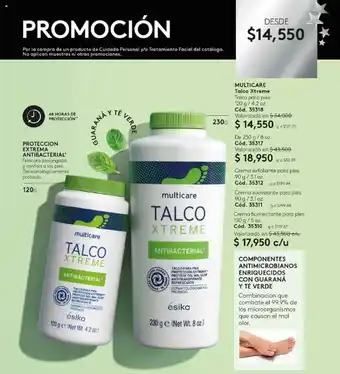 Ésika MULTICARE Talco Xtreme Talco para pies 120 g oferta