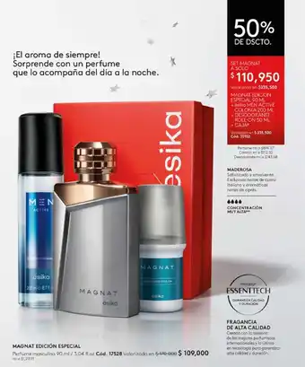 Ésika SET MAGNAT EDICIÓN ESPECIAL 90 ML + ésika MEN ACTIVE COLONIA 200 ML + DESODORANTE ROLL-ON 50 ML + CAJA oferta