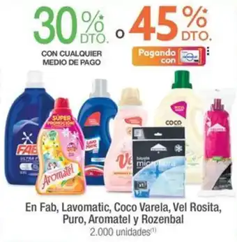 Jumbo En Fab, Lavomatic, Coco Varela, Vel Rosita, Puro, Aromatel y Rozenbal oferta