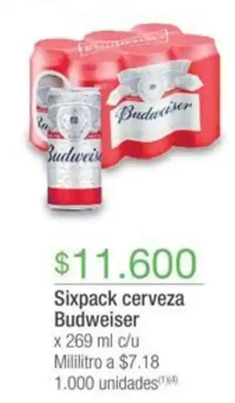 Jumbo Sixpack cerveza Budweiser x 269 ml c/u oferta