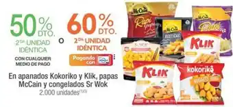 Jumbo En apanados Kokoriko y Klik, papas McCain y congelados Sr Wok oferta