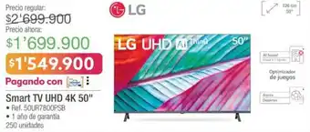 Jumbo LG Smart TV UHD 4K 50" oferta