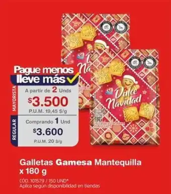 Makro Galletas Gamesa Mantequilla x 180 g oferta