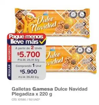Makro Galletas Gamesa Dulce Navidad Plegadiza x 220 g oferta