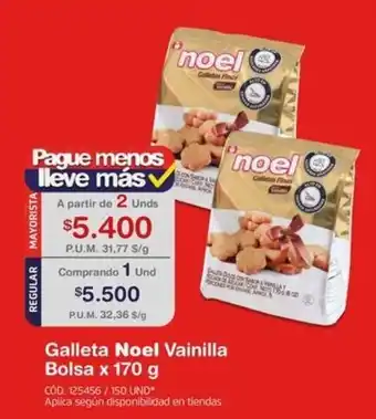 Makro Galleta Noel Vainilla Bolsa x 170 g oferta