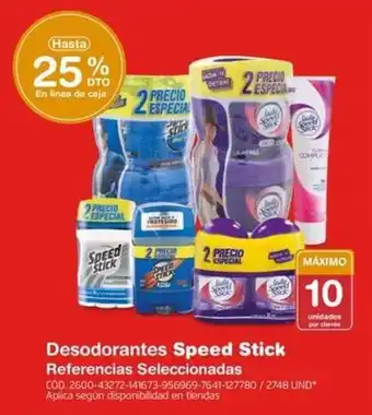 Makro Desodorantes Speed Stick Referencias Seleccionadas oferta
