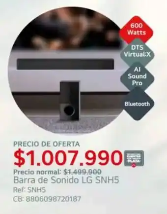 Olímpica Barra de Sonido LG SNH5 oferta