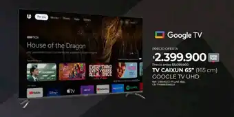 Olímpica TV CAIXUN 65" (165 cm) GOOGLE TV UHD oferta