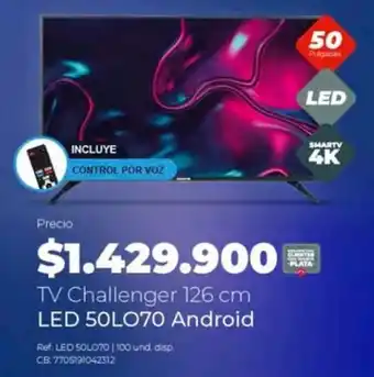 Olímpica TV Challenger 126 cm LED 50L070 Android oferta
