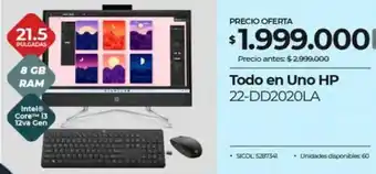Olímpica Todo en Uno HP 22-DD2020LA oferta
