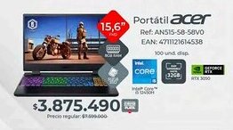 Olímpica Portátil acer Ref: AN515-58-58V0 oferta