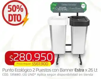 Makro Punto Ecológico 2 Puestos con Banner Estra x 26lt oferta