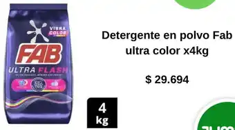 Jumbo Detergente en polvo Fab ultra color x 4kg oferta