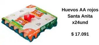 Jumbo Huevos AA rojos Santa Anita x 24und oferta