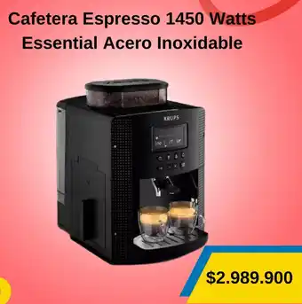 Cafetera Espresso 1450 Watts Essential Acero Inoxidable