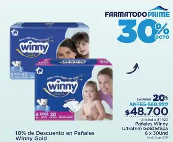 FarmaTodo Pañales Winny Ultratrim Gold Etapa 6 x 30und oferta