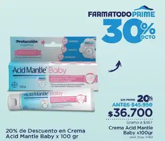 FarmaTodo Crema Acid Mantle Baby x 100 gr oferta