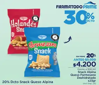 FarmaTodo Snack Alpina Queso Parmesano Deshidratado x 23 gr oferta