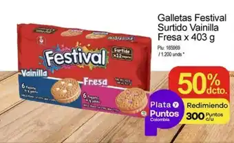 Surtimax Galletas Festival Surtido Vainilla Fresa x 403 g oferta